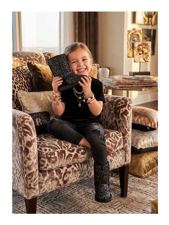 fabkids Other - new Fab Kids ❁ JustFab FabKids Glitter Fuzzy Ugg Boot Boots ❁ Black ❁ 7 Toddler